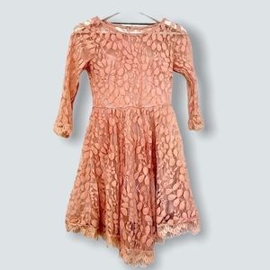 Free People pink lace midi dress size 0